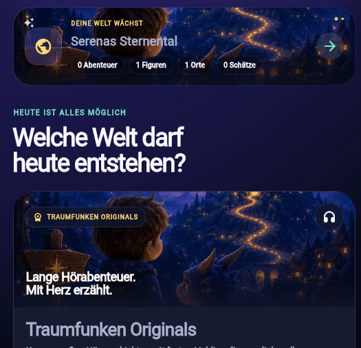Traumfunken App mit persönlicher Traumwelt